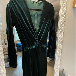 Green Velvet Jumpsuit